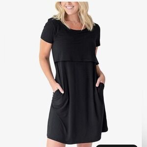 Kindred Bravely Eleanora Ultra Soft Maternity Nursing Dress | with Pockets L